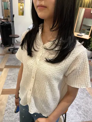 セミロング カラー 韓国スタイル🇰🇷 annaのヘアスタイル