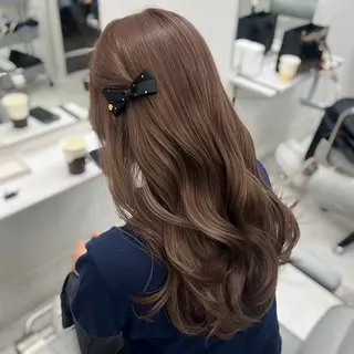 ロング カラー クルミ🤍推し活 🎀ピンクカラーのヘアスタイル