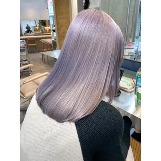 セミロング カラー ミルクティーベージュ /cinq/ユキ❄️のヘアスタイル