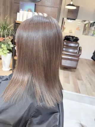 ミディアム カラー 髪質改善で 憧れの潤艶美髪にのヘアスタイル