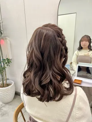 セミロング ヘアアレンジ 透明感カラー/名古屋 /栄/木下奈々望のヘアスタイル