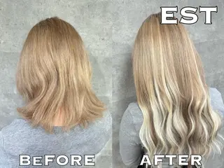 ロング メンズ ヘアアレンジ カラー エクステ MORI エクステMARIKAのヘアスタイル