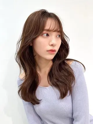 カラー 🌸春の暗髪カラー 🌸透明感ヘアのヘアスタイル