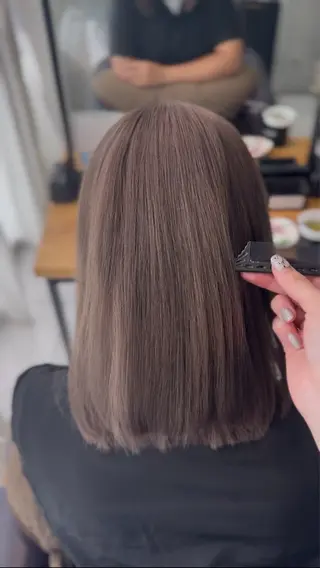 セミロング カラー RUKA/透明感 カラー/髪質改善のヘアスタイル