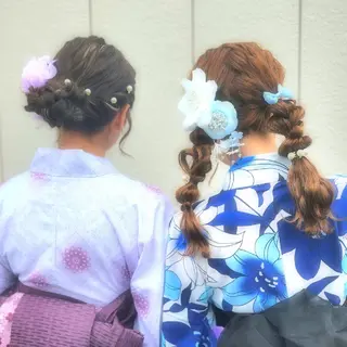 ヘアアレンジ シールエクステ🎀 ホシノ🕒ユウカのヘアスタイル
