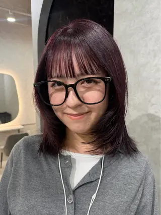 ミディアム カラー 色落ちまで盛れる 💟まなみのヘアスタイル
