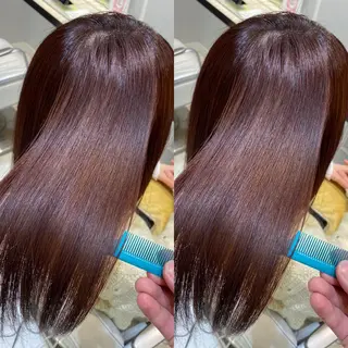 ミディアム 美髪矯正透明感カラー 江川 和輝のヘアスタイル