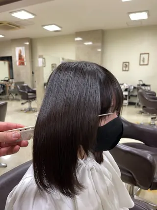 ミディアム 縮毛・酸性ストレート モデル募集のヘアスタイル