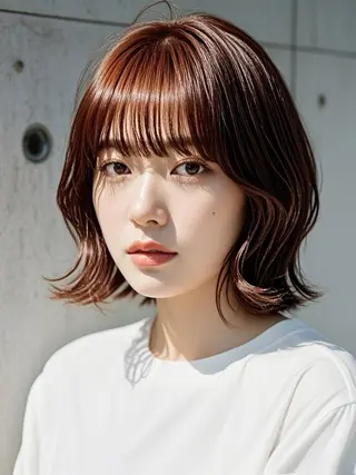 ミディアム ウルフカット 811 大阪梅田 ウルフのヘアスタイル