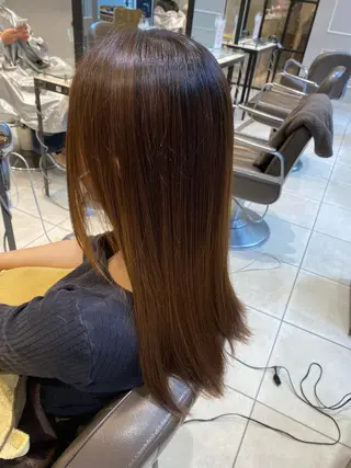 セミロング 美髪矯正透明感カラー 江川 和輝のヘアスタイル