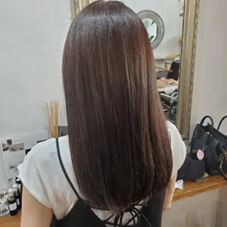ロング カラー パーマ 韓国風レイヤーカット 上手く丁寧早い/マツのヘアスタイル