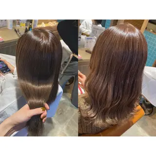 カラー 🩵盛れる顔周り/ 艶カラーemi🩵のヘアスタイル