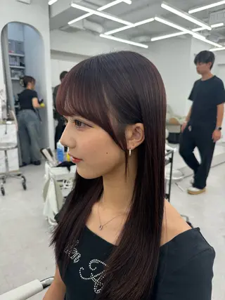 ロング カラー 顔まわりの神様✨ 透明感カラー藤嶋秀幸のヘアスタイル