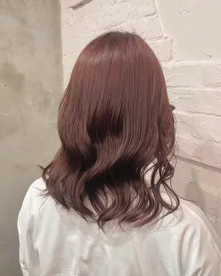 ミディアム カラー 【ピンク/韓国ヘア/ ヘアセット】亜海のヘアスタイル