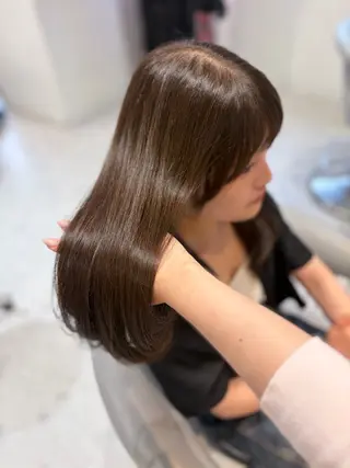 ロング カラー レイヤー/赤み消し 縮毛矯正/はるかのヘアスタイル