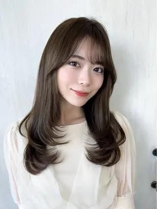 セミロング 顔周り/くびれヘア 韓国ヘア💕風間るなのヘアスタイル