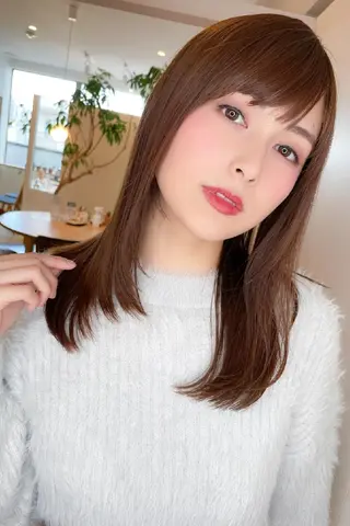 セミロング カラー パーマ 松浦 正春のヘアスタイル