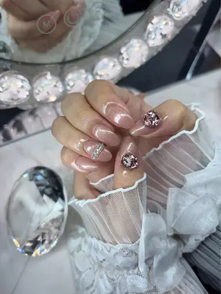 ネイル 24時まで❤︎韓国、 ワンホンネイルのネイルデザイン