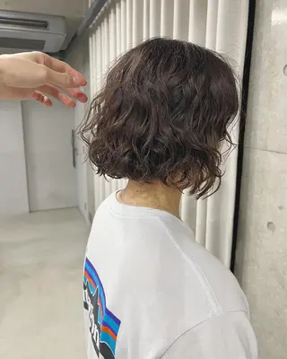 ショート パーマ ボブパーマコテ巻き風 パーマNo1深江秀平のヘアスタイル