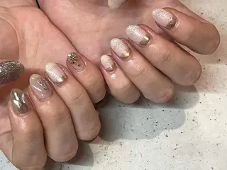 ネイル 韓国/ワンホン/長さ 出しつけ放題🎀のネイルデザイン