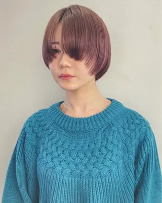 ショート カラー 🐈三毛猫ローライト ・mixカラー🐈のヘアスタイル