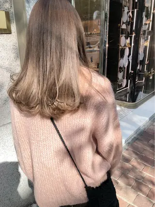 セミロング カラー ヘアアレンジ Aloa透明感ヘア ♡kanami♡のヘアスタイル