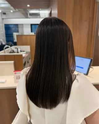 ロング カラー パーマ 縮毛矯正+モテカラー 🎀✨MIHOのヘアスタイル