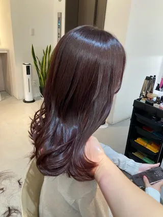 セミロング ✨色持ちの良い艶 カラー✨蟹江真世のヘアスタイル
