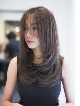 ロング 絶対綺麗な暖色カラー 🎯あります✨増渕✨のヘアスタイル