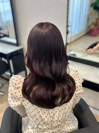 ロング カラー 𝒎𝒐𝒆🩰 名駅/ヘアメ/暖色♡のヘアスタイル