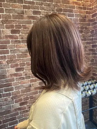 ミディアム カラー パーマ ヘアアレンジ メンズ キッズ ネイル マツエク・マツパ アイブロウ 久木原 ゆりのヘアスタイル