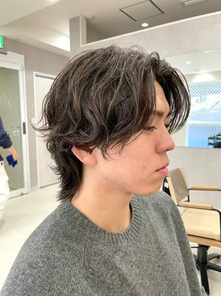 ミディアム カラー パーマ メンズ 【東北メンズヘア1 位受賞🥇】本間祐太のヘアスタイル