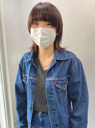 ミディアム カラー 森貴裕/ニュアンス パーマ/オリーブのヘアスタイル