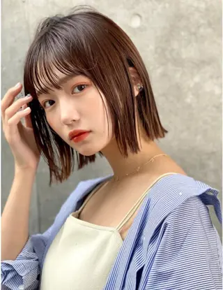 ミディアム カラー 今話題の艶髪矯正 美艶カラー/FUKAのヘアスタイル