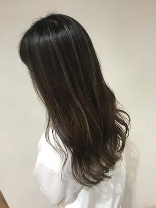 ミディアム カラー 髪質改善カラー韓国風 レイヤーtudaのヘアスタイル