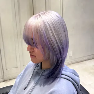 セミロング カラー 🦋ブリーチ/カラー 専門AYA💖のヘアスタイル