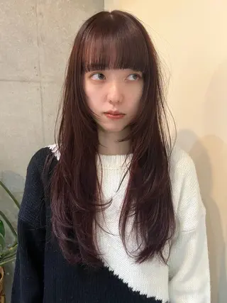 ロング レイヤーカット\ウル フ　chinatsuのヘアスタイル
