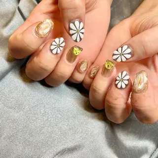 ミディアム カラー パーマ ヘアアレンジ メンズ キッズ ネイル マツエク・マツパ アイブロウ el. by Aoのネイルデザイン