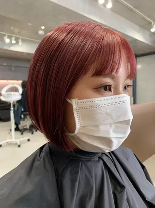 ショート カラー ボブパーマコテ巻き風 パーマNo1深江秀平のヘアスタイル