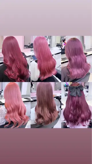 セミロング カラー ヘアアレンジ 💕上野美容師☁ ブリーチ💖サワのヘアスタイル