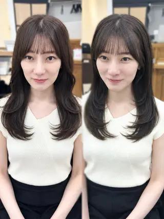 ロング カラー パーマ ヘアアレンジ メンズ キッズ 骨格補正カット/ レイヤー🌿JUNのヘアスタイル
