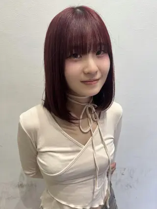 ミディアム カラー カラー特化型美容師 保住のヘアスタイル