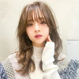 ミディアム カラー パーマ ヘアアレンジ メンズ キッズ ネイル マツエク・マツパ アイブロウ 丁寧なカウンセリング 🌿Chiemi🌿のヘアスタイル