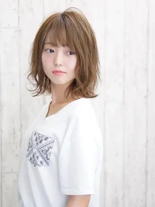 ミディアム カラー パーマ ヘアアレンジ メンズ キッズ ネイル マツエク・マツパ 永野 良一のヘアスタイル