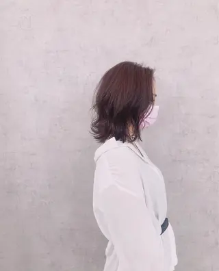 ミディアム カラー パーマ ヘアアレンジ メンズ キッズ ネイル マツエク・マツパ エビスザキレン／メン ズ／心斎橋🌳のヘアスタイル