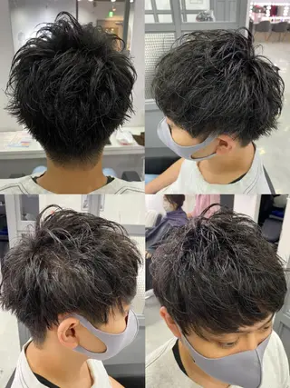 ショート カラー パーマ ヘアアレンジ メンズ 🔥メンズパーマ 特化 渡辺一翔のヘアスタイル