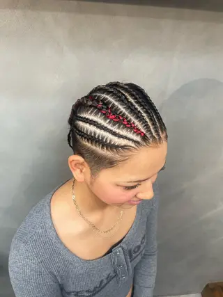 ミディアム ヘアアレンジ エクステ/コーンロウ KURUMI⛓️🔥のヘアスタイル