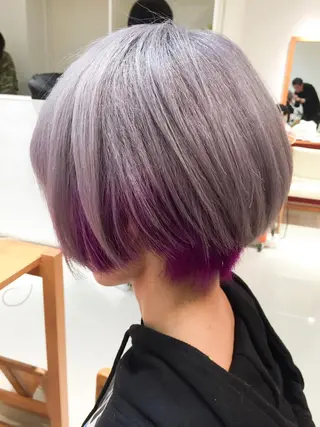 ショート カラー モテ髪透明感❤️ デイズヘアカラーのヘアスタイル