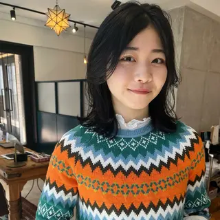セミロング 暖色/パーマ 🌼クニトウメイのヘアスタイル