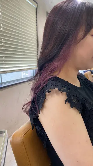 ロング カラー 脱!黒髪 ダブルカラー【上野】のヘアスタイル